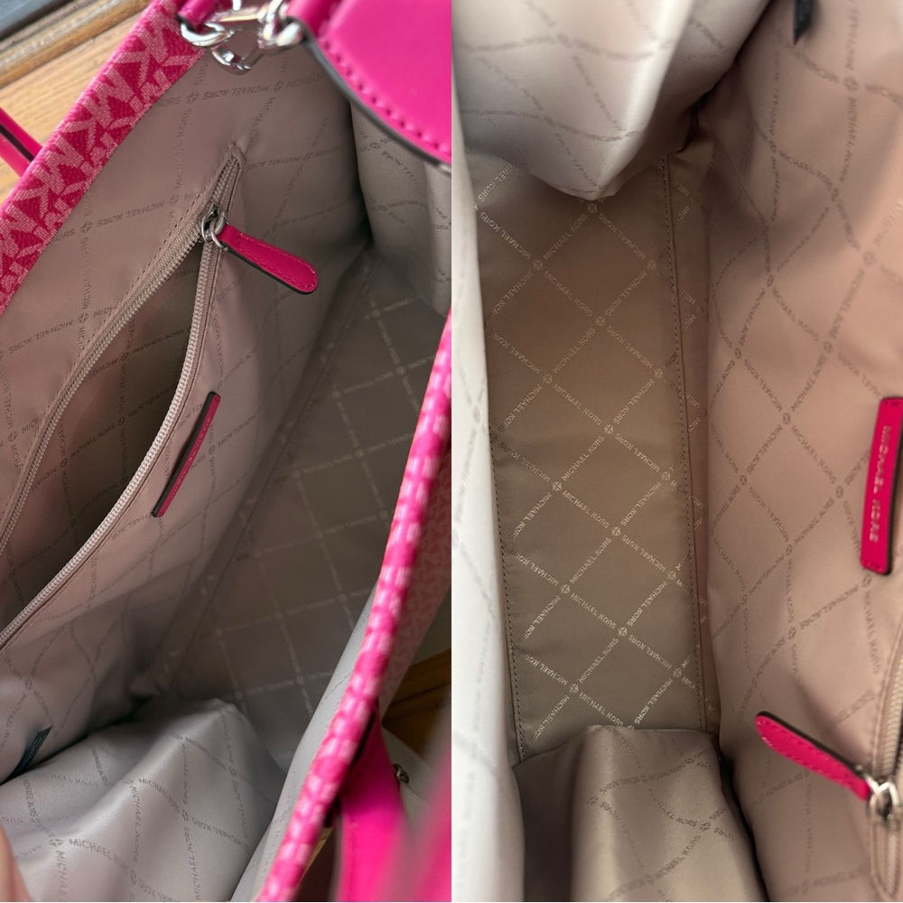 . Michael Kors Pink Ombré Medium Mirella Dragonfruit EW Crossbody Tote Bag - Picture 10 of 14